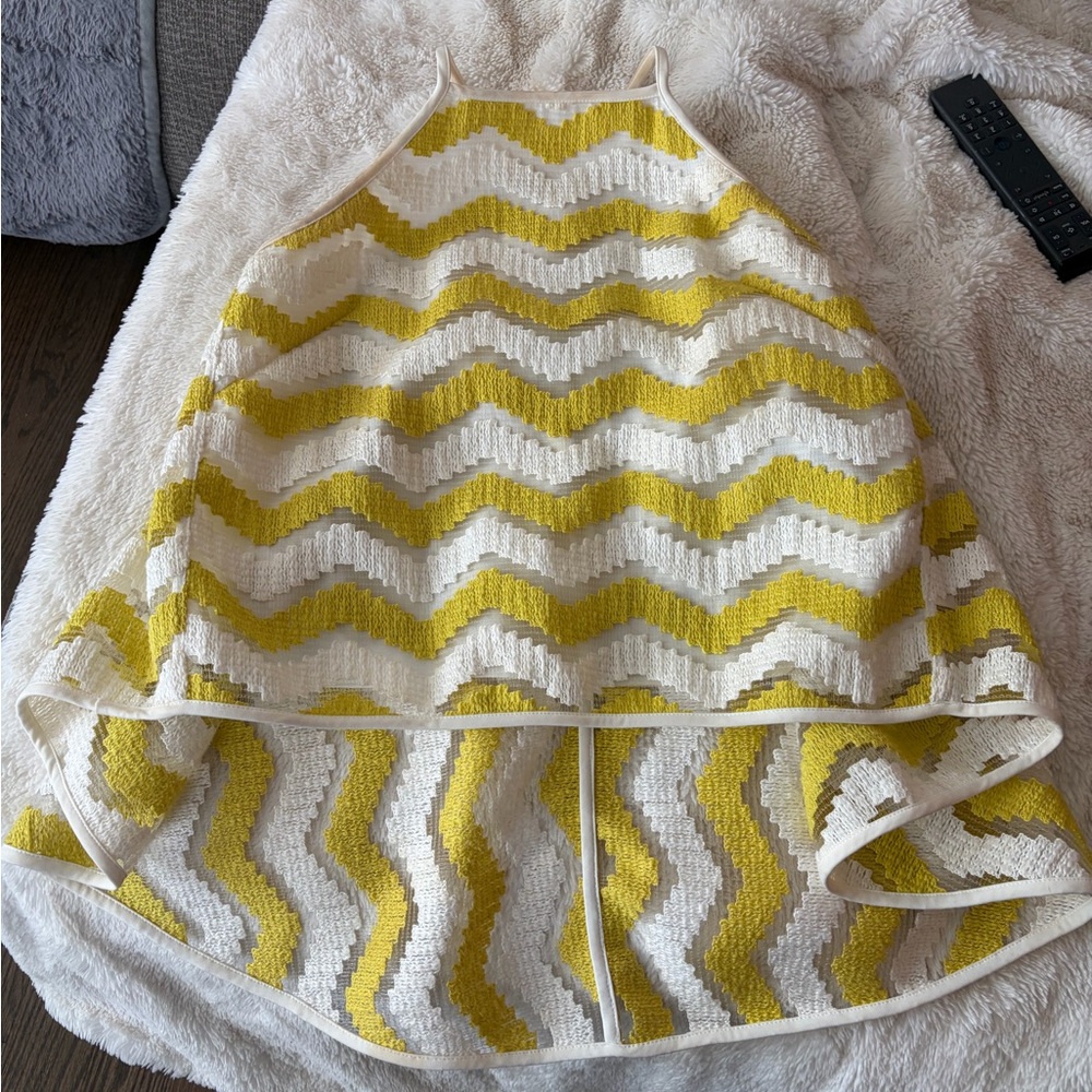 Milly Yellow and White Chevron Halter Tank